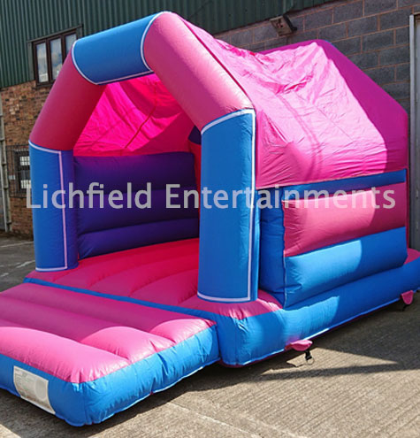 15x11ft Pink and Blue Bouncy Castle hire from Lichfield Entertainments 
