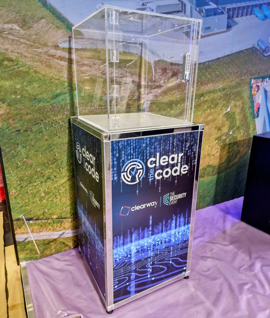 Crack the Code game with custom branding for hire for exhibition stands