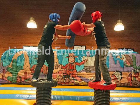 Gladiator Duel Inflatable for hire from Lichfield Entertainments UK