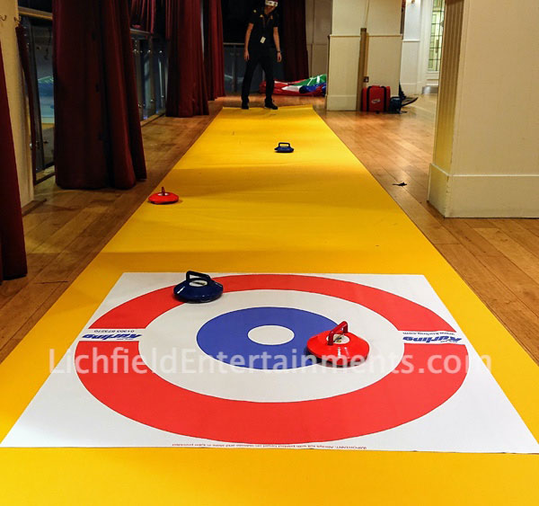 Indoor Curling game for hire from Lichfield Entertainments