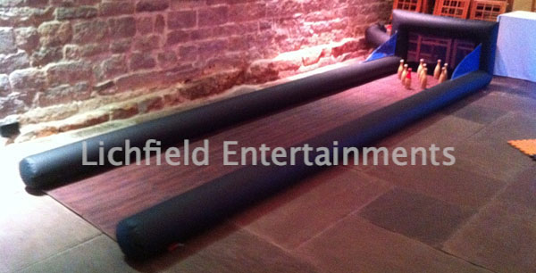 Inflatable Skittle Alley for hire from Lichfield Entertainments