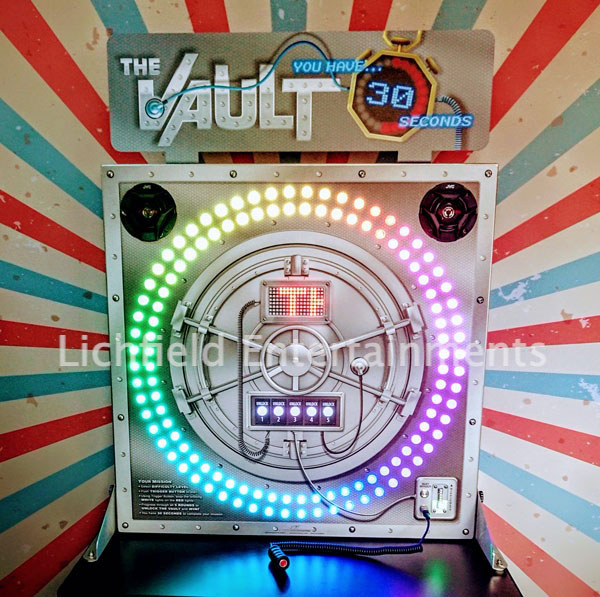 The Vault - a eye to hand coordination and reaction speed game for hire - ideal for exhibition stands