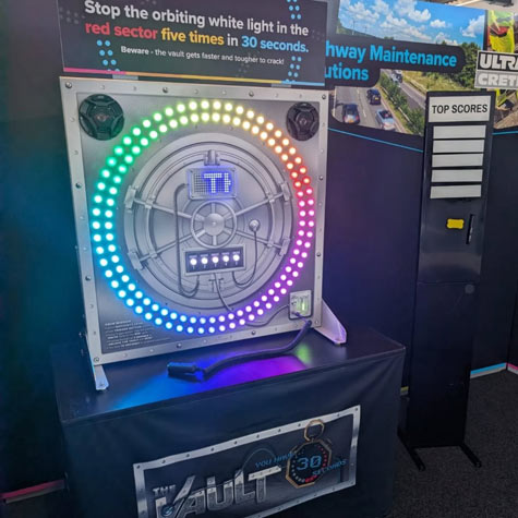 The Vault game on a conference stand in the Woodlands Suite at The Belfry