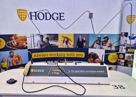 Branded buzz wire game for exhibition stands